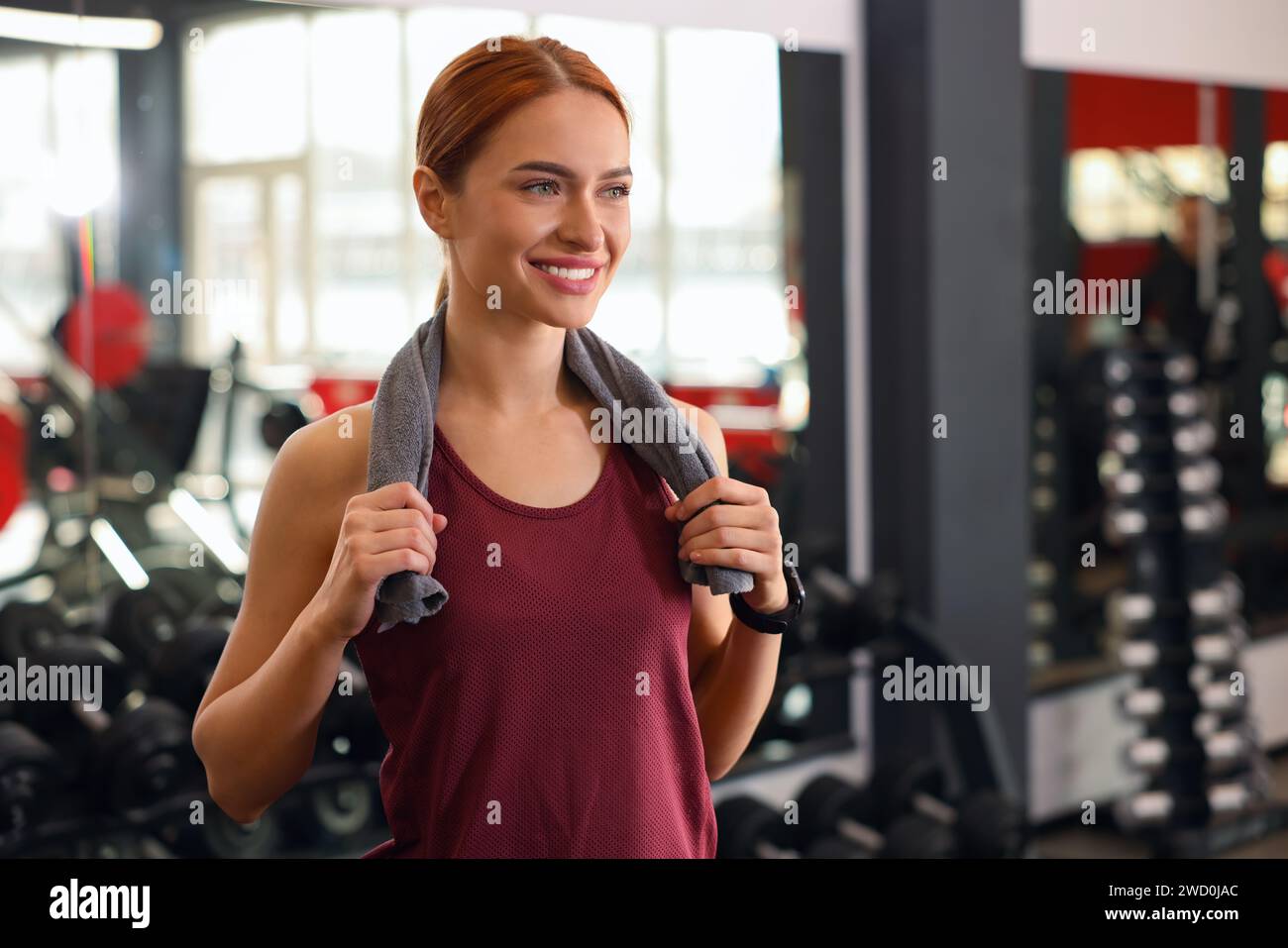 Person with towel exercising hi-res stock photography and images - Page 7 -  Alamy