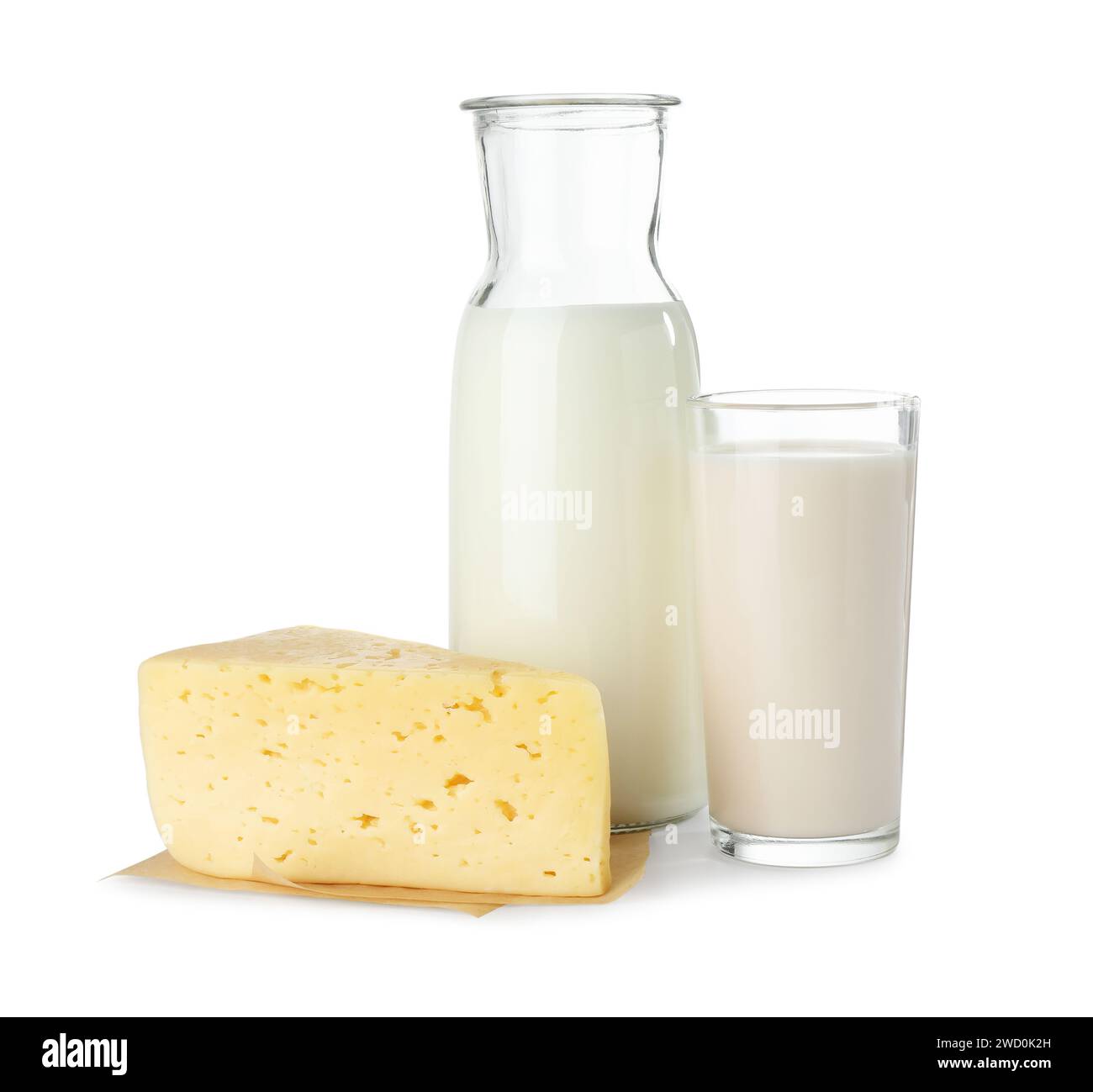 Different lactose free products isolated on white Stock Photo - Alamy