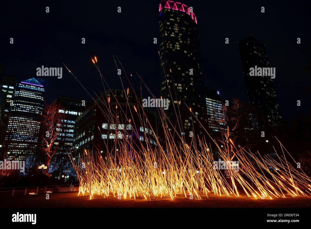 London, UK. 17th Jan, 2024. The light installation, Sign, by Vendel