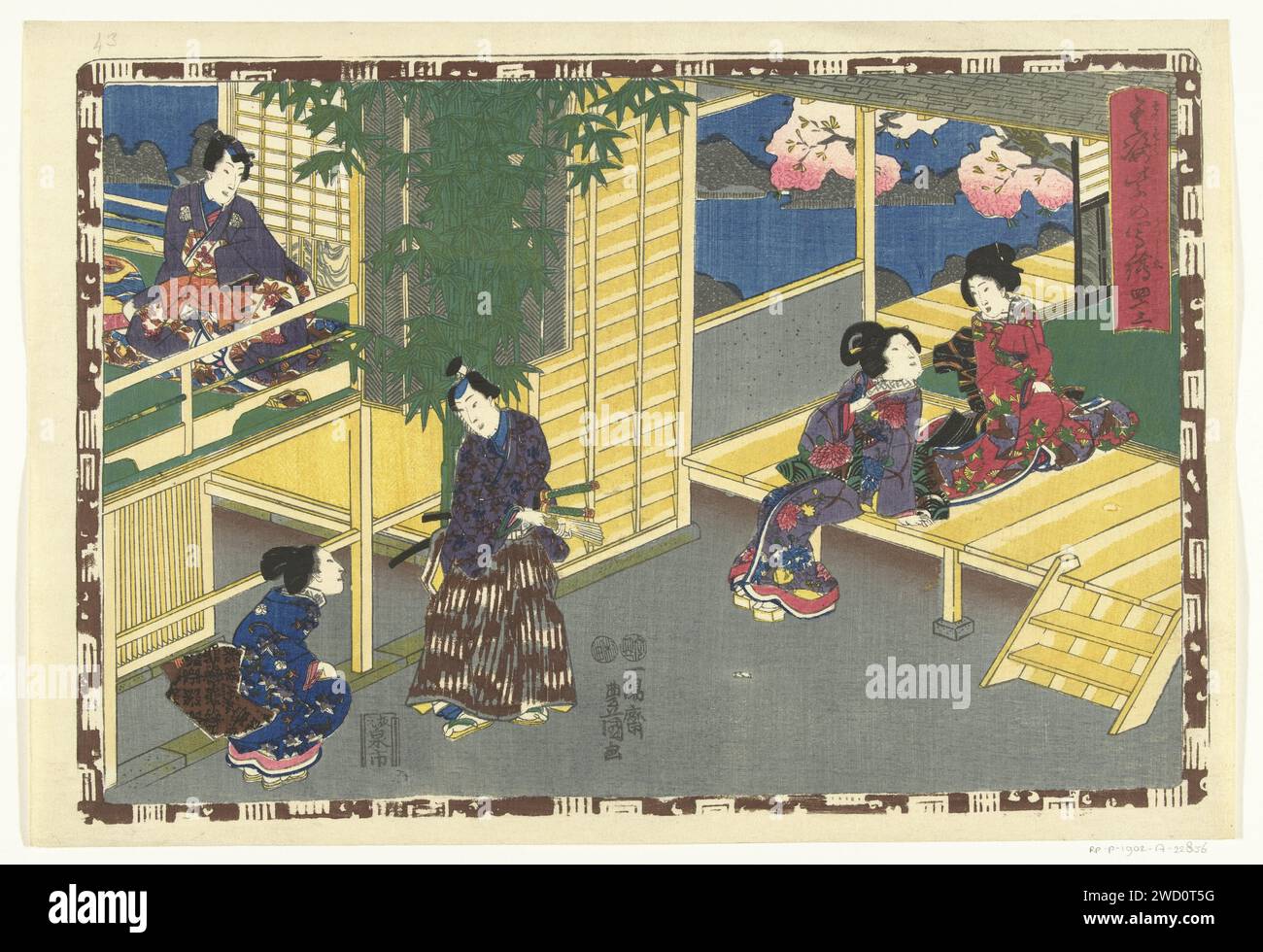 HOOFDSTUK 43, Utagawa Kunisada (I), 1851-1853 print Man talking with ...
