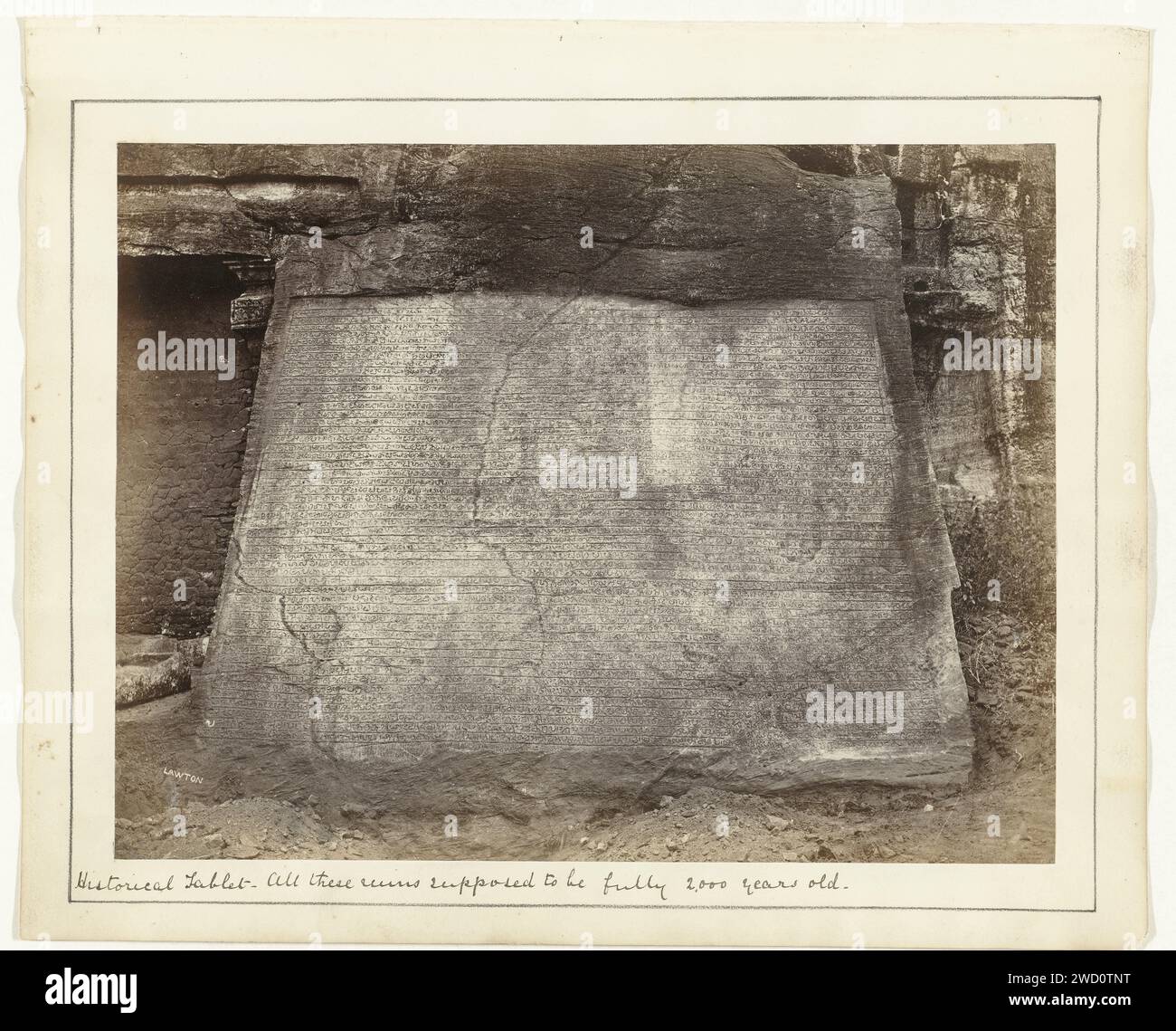 Runnensteen in Polonnaruwa on Sri Lanka, Joseph Lawton, 1870 - 1872 ...