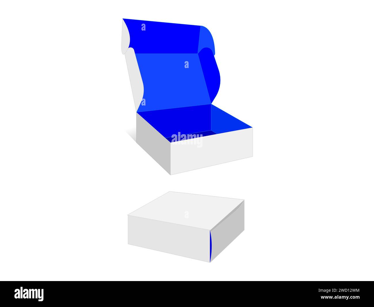 Mailer Box, Gift Box, Storage Box, 3d box, Vector File Stock Vector