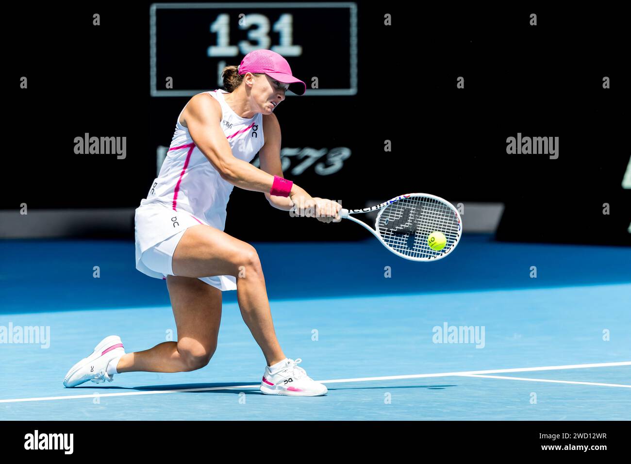 MELBOURNE, VIC - JANUARY 18: Iga Swiatek of Poland in action during ...