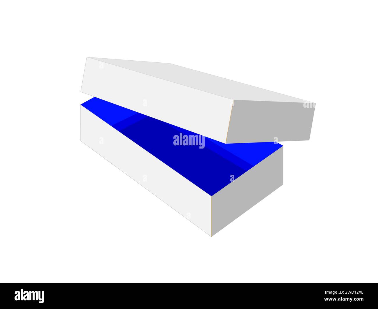 Packaging Box, Rectangle Box, Shoe Box, Dieline Template, Vector File Stock Vector