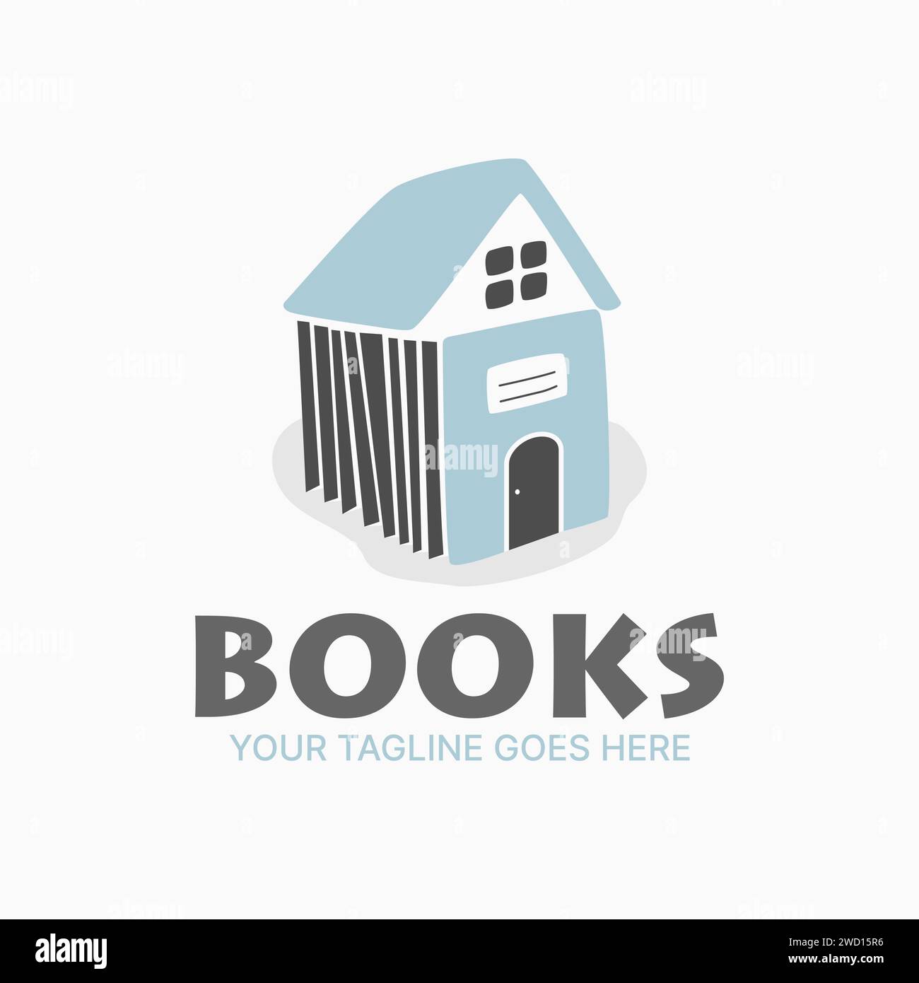 Logo design graphic concept creative abstract premium vector stock unique house home with read bottom books. Related to property education learn place Stock Vector