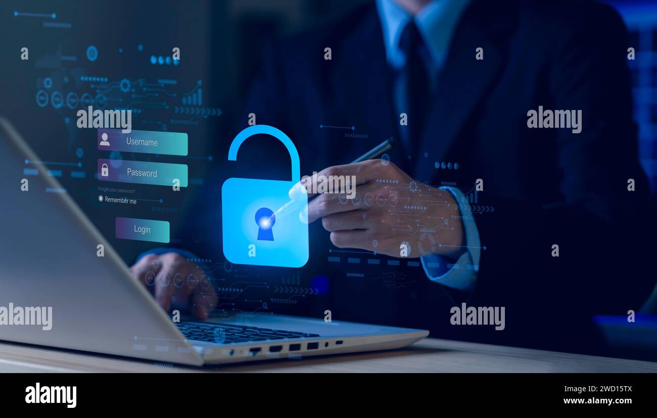 Cyber security. Data protection information. Encryption and safety ...