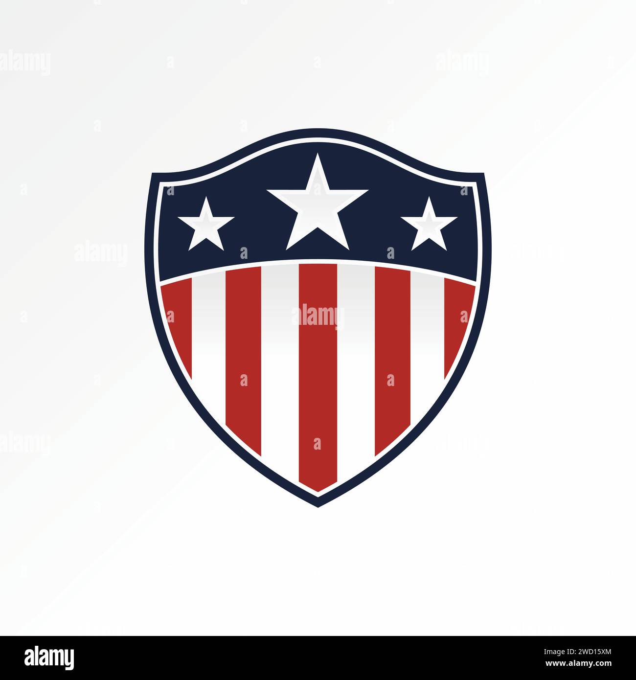 Logo design graphic concept creative premium abstract sign icon vector stock shield guide safety american flag. Related to army veteran national state Stock Vector