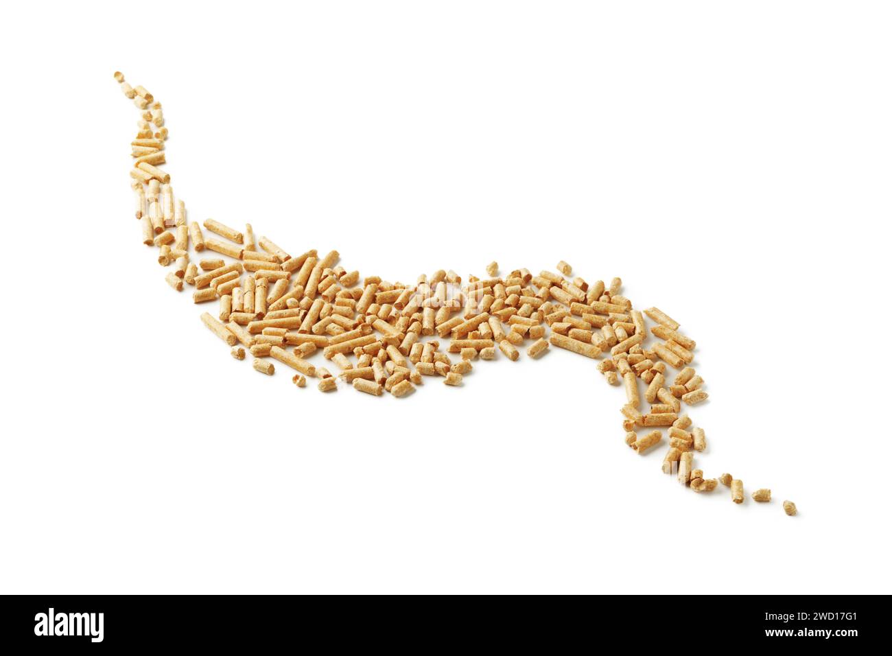 Wood pellets biofuel isolated on white background Stock Photo
