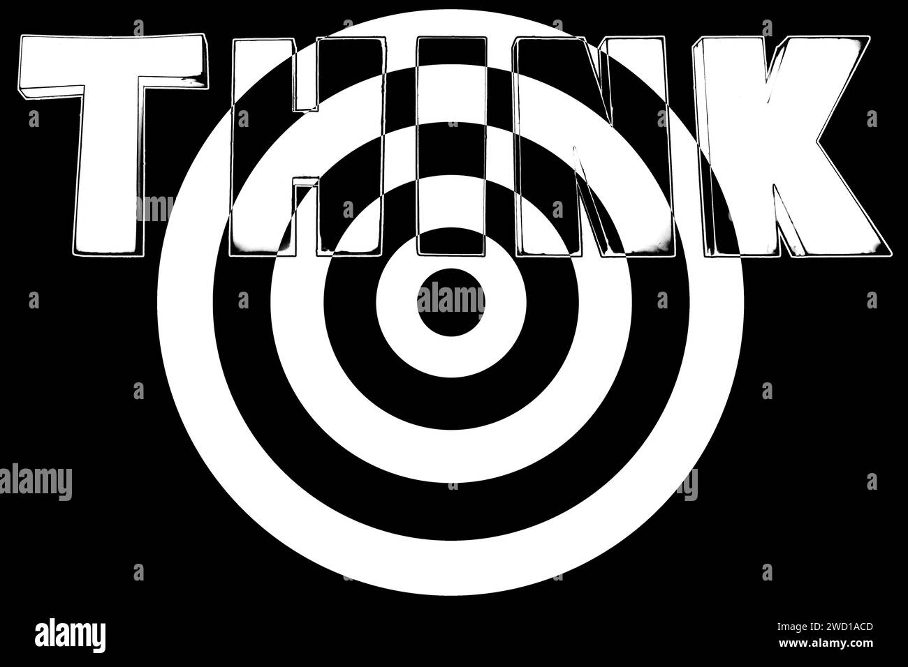 Target concept, think to win, think different, hit target, goal