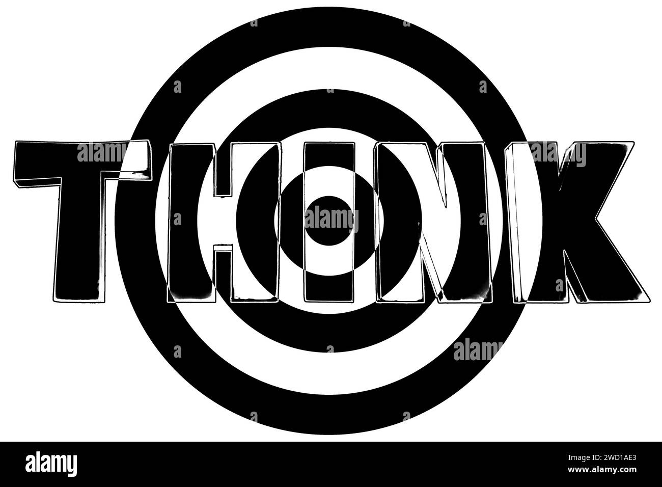 Target concept, think to win, think different, hit target, goal