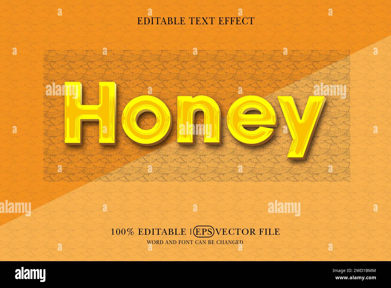 Liquid 3D editable text effect style with honey text Stock Vector