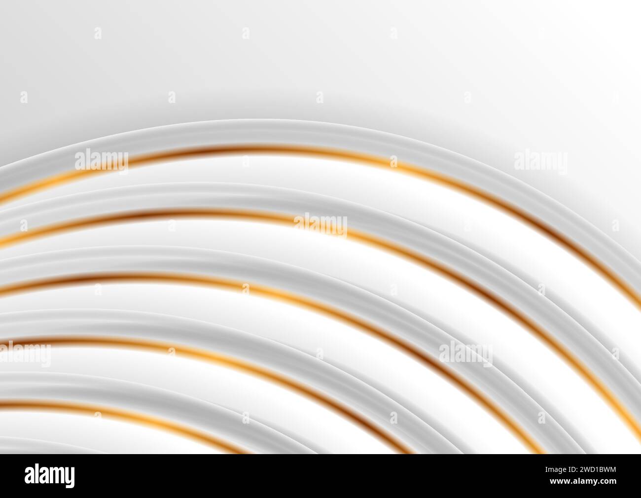 Grey and golden smooth waves abstract elegant background. Vector design Stock Vector
