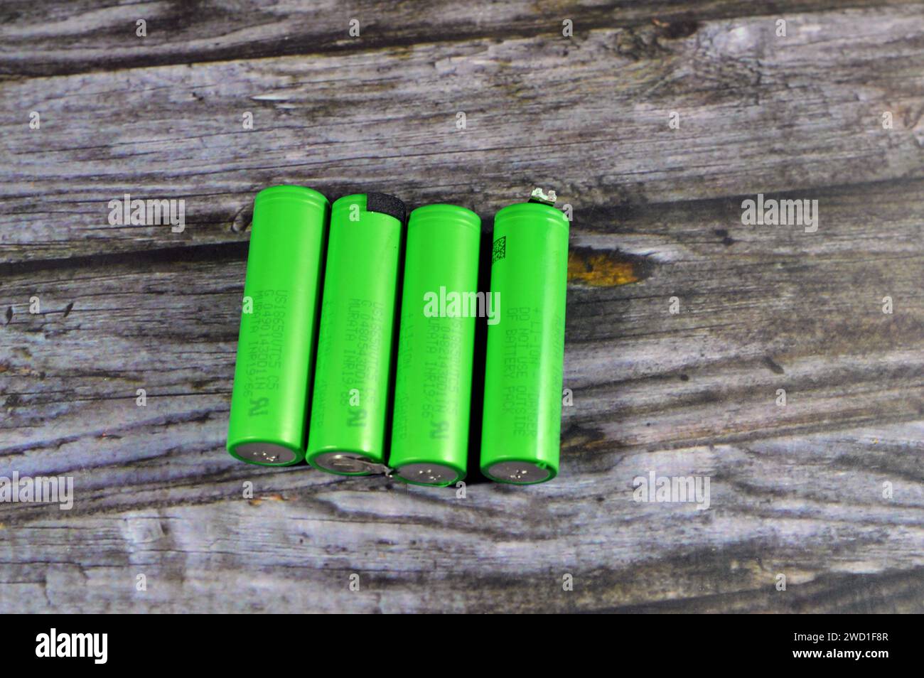 Cairo, Egypt, January 15 2024: 18650 battery pack cells, cylindrical ...