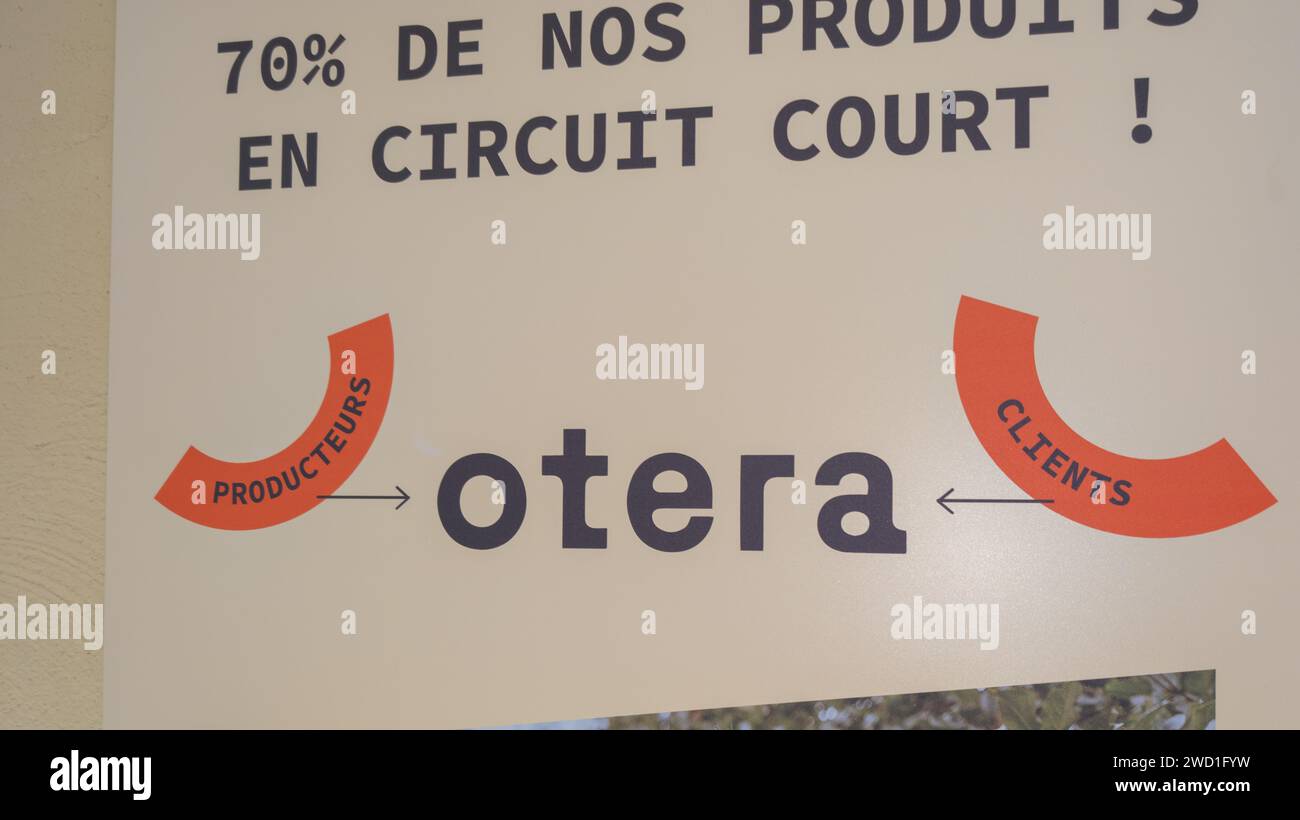 Bordeaux , France -  01 14 2024 : Otera logo sign and brand text on shop chain wall entrance facade short circuit sales store supermarket Stock Photo