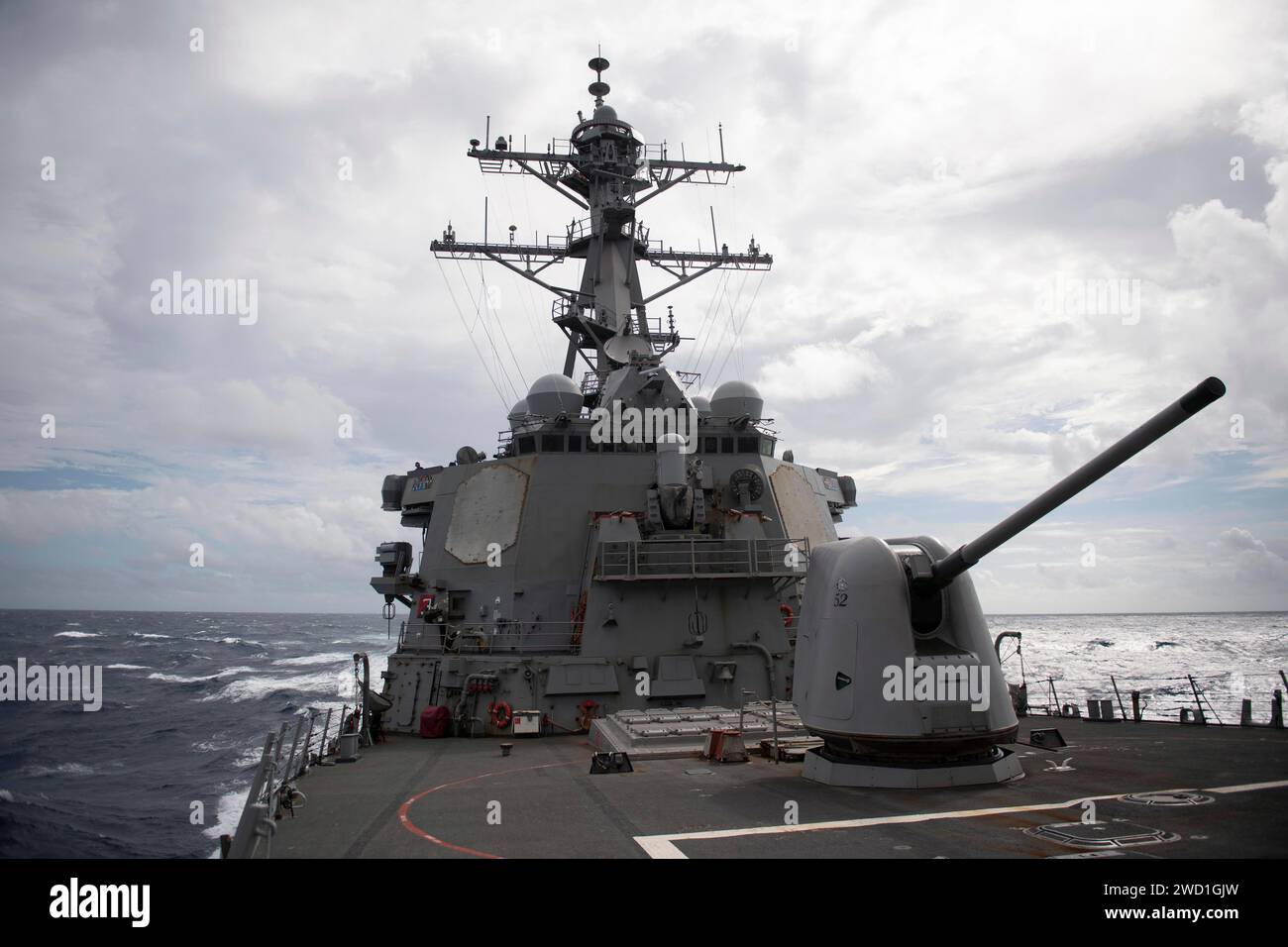 Guided missile destroyer USS Barry in the Indo-Pacific region. Stock Photo