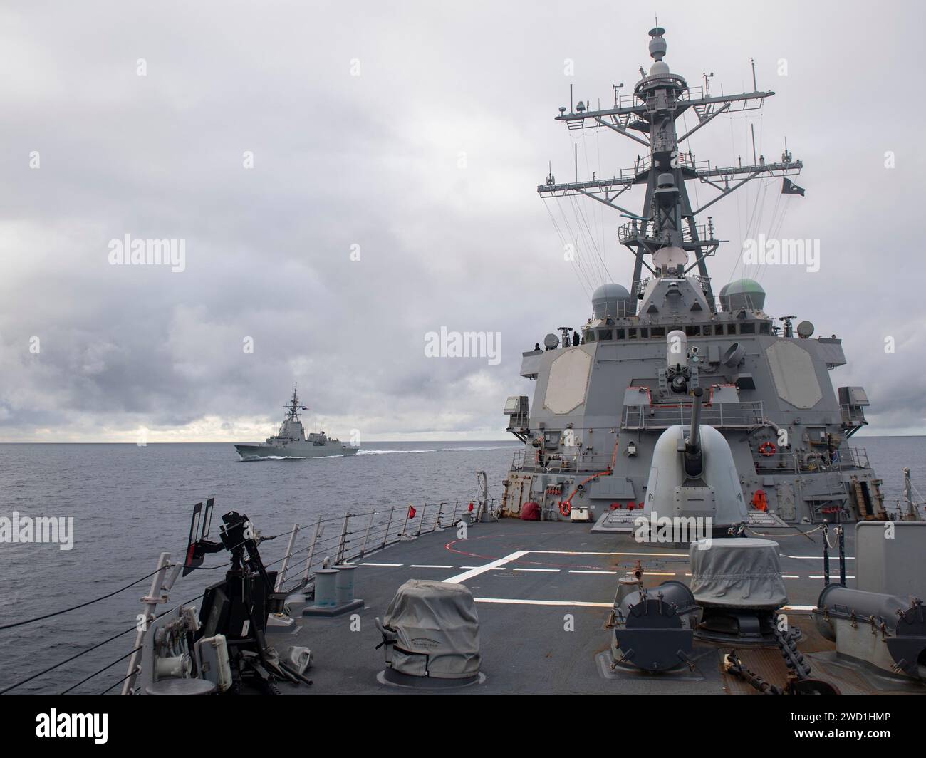 The Spanish Navy Alvaro de Bazan-class frigate CristÃ³bal ColÃ³n passes ...