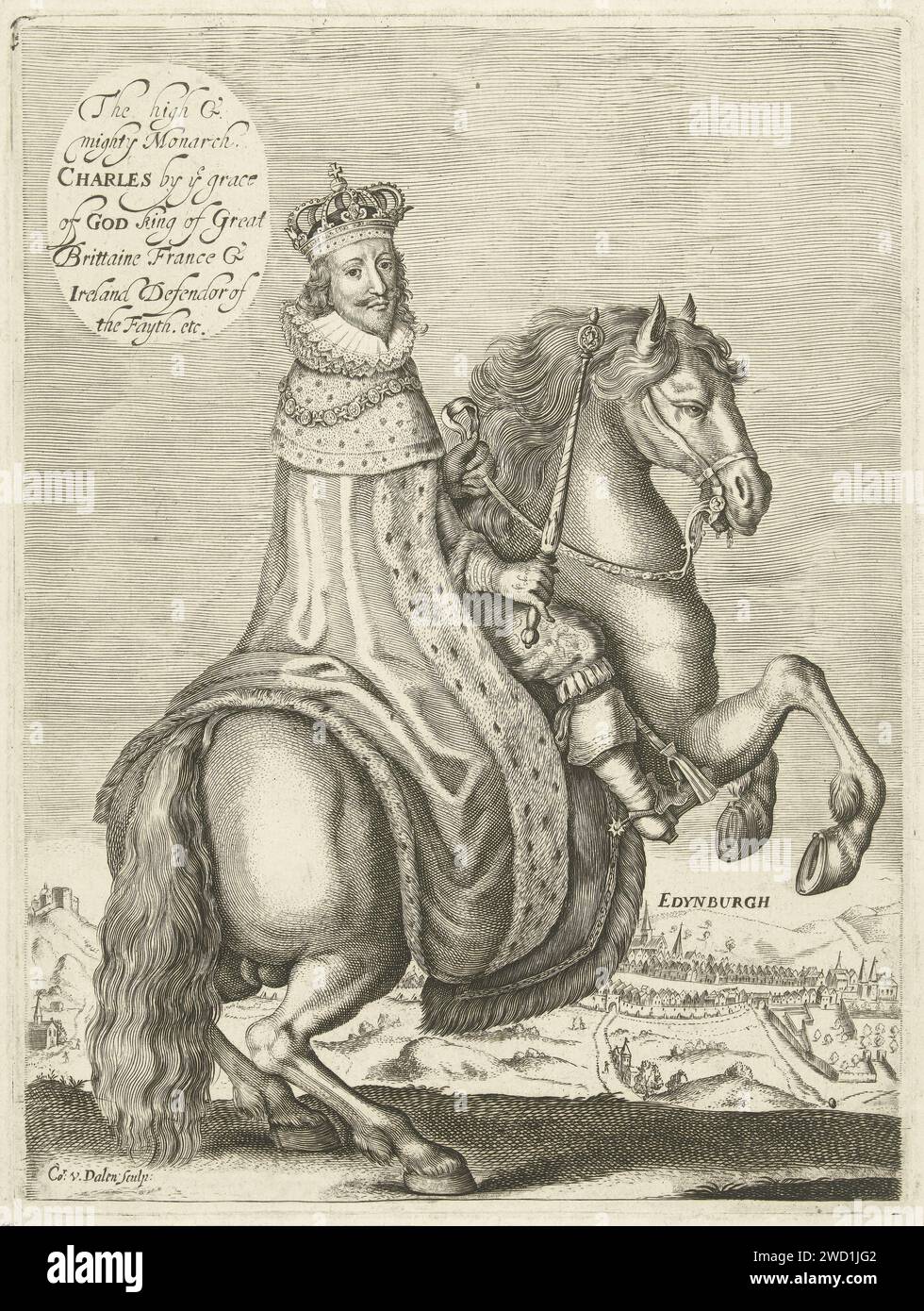 Equestrian portrait of Charles I, king of England, Cornelis van Dalen ...