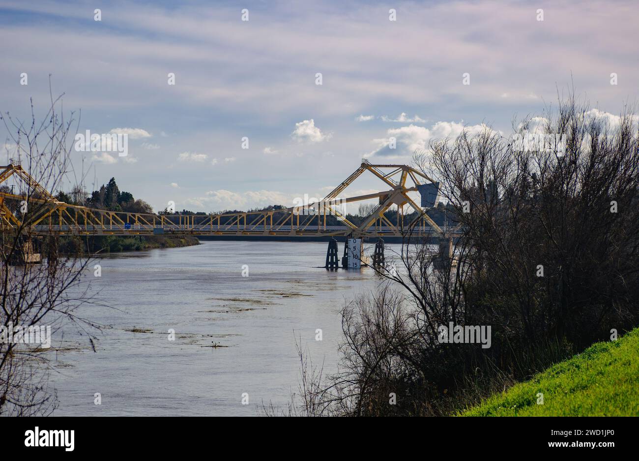 Bridge crossing river surrounded lush hi-res stock photography and ...