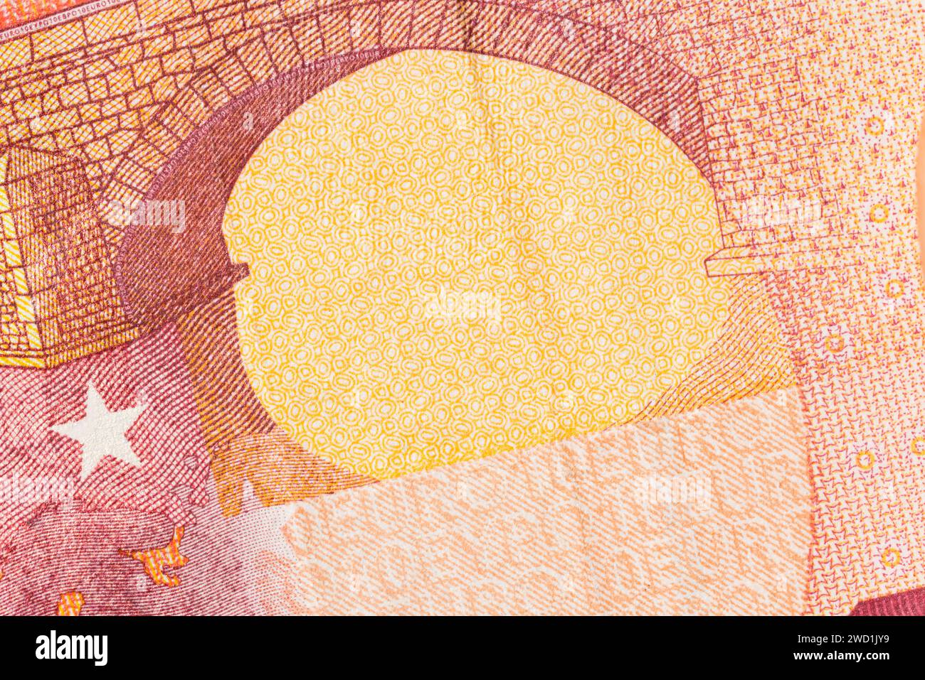 Ten Euro banknote fragment closeup Stock Photo
