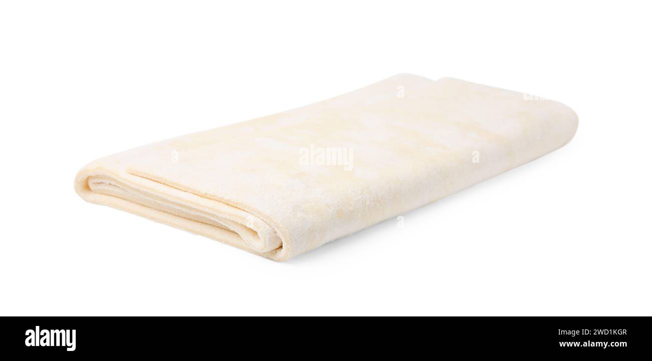 Raw puff pastry dough isolated on white Stock Photo - Alamy