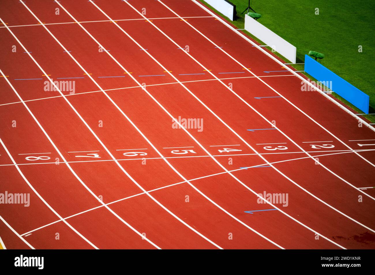 track-and-field-photo-red-track-and-numbers-at-finish-line-stock-photo