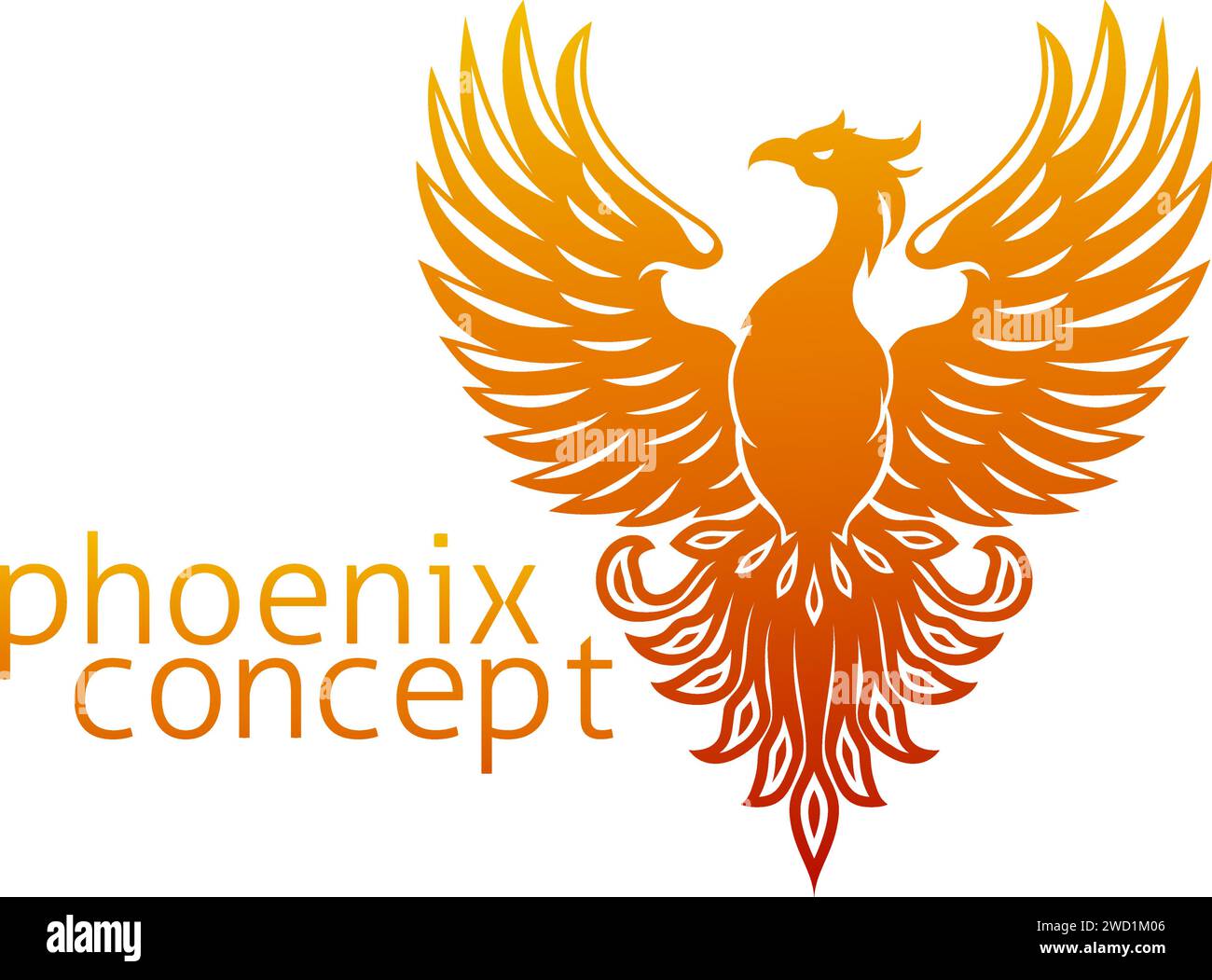 Phoenix Fire Bird Rising Wings Spread Eagle Stock Vector Image & Art