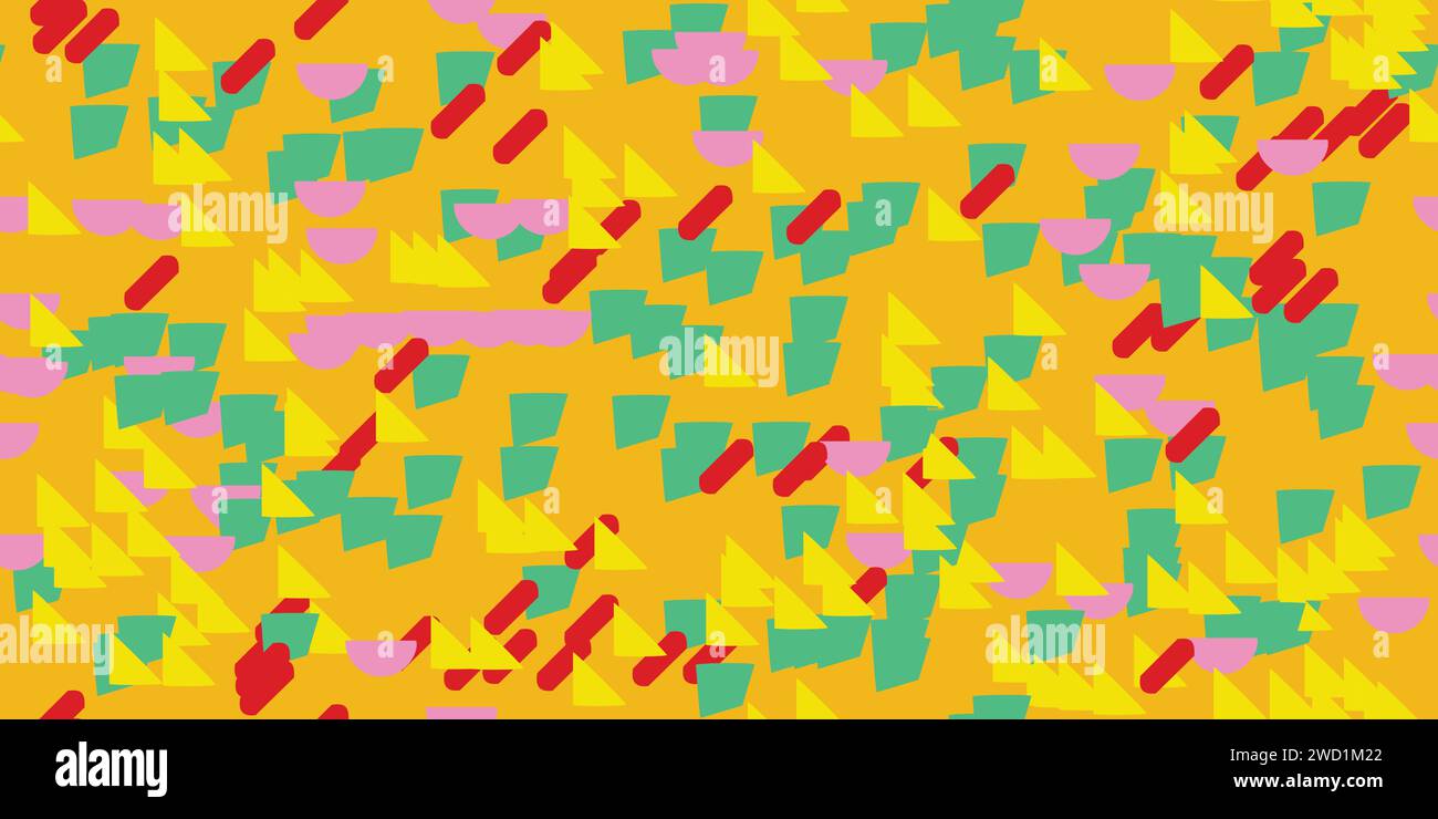 Memphis seamless pattern 80s-90s styles design on pink background ...