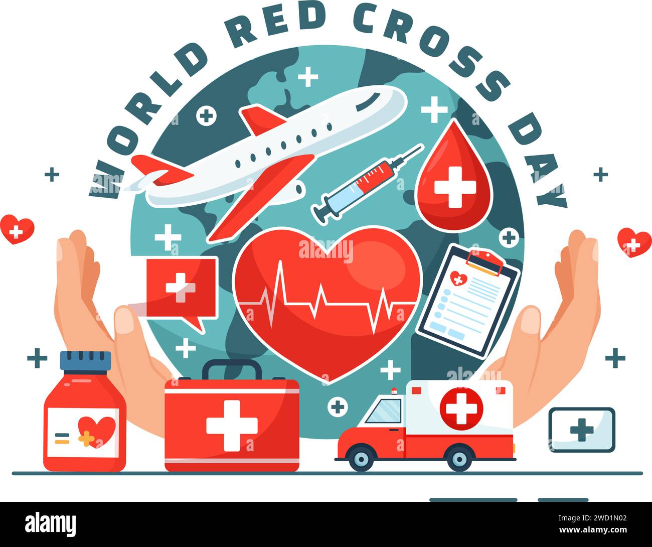 World Red Cross Day Vector Illustration on May 8 to Medical Health and ...