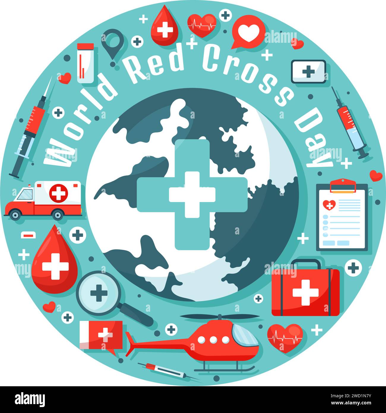 World Red Cross Day Vector Illustration on May 8 to Medical Health and ...