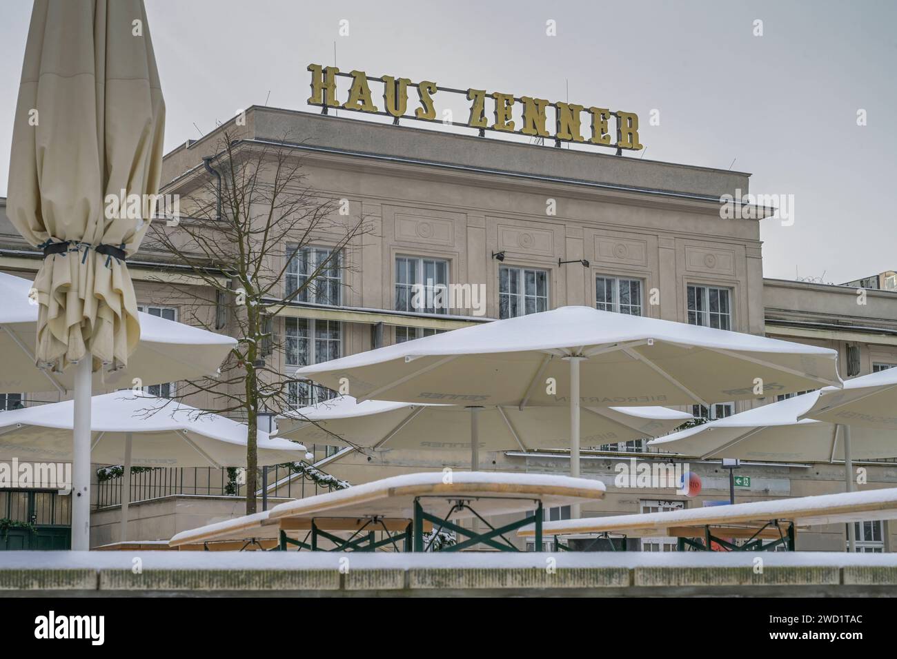 Schnee, Biergarten, Haus Zenner, Treptower Park, Treptow, Treptow