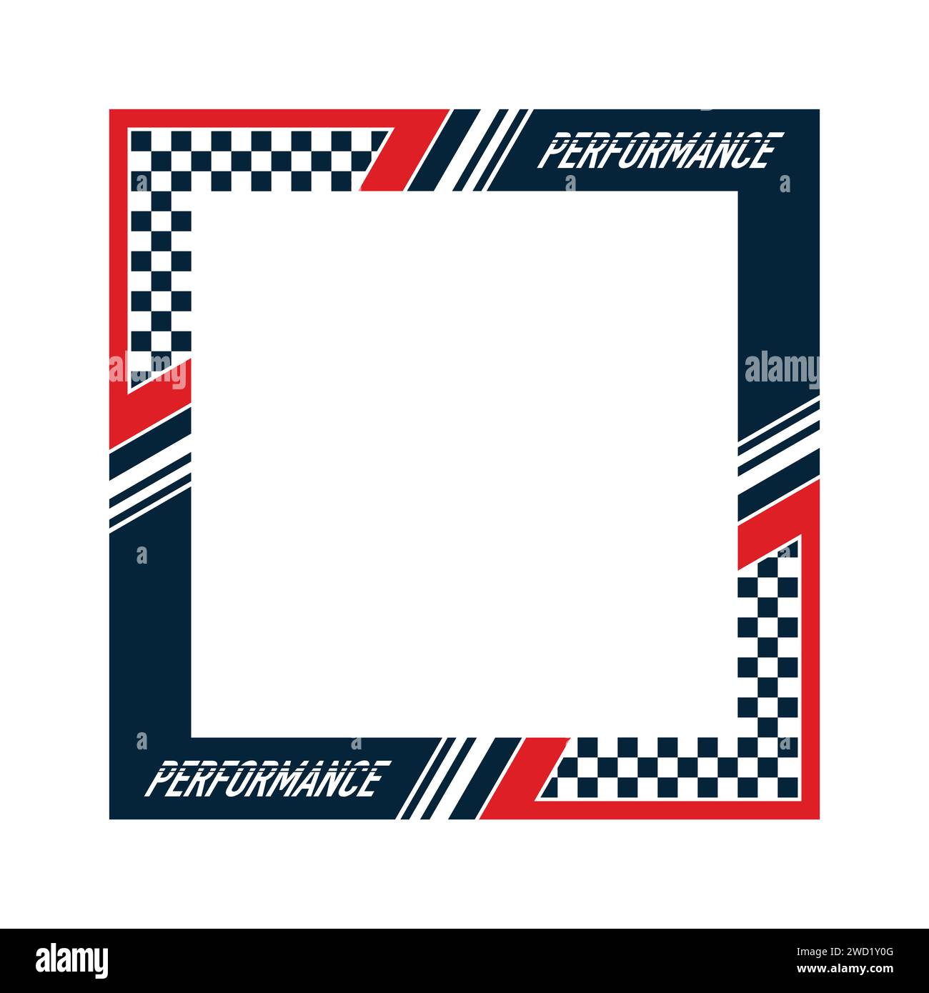 Red and blue sport car decals frame 3 Stock Vector