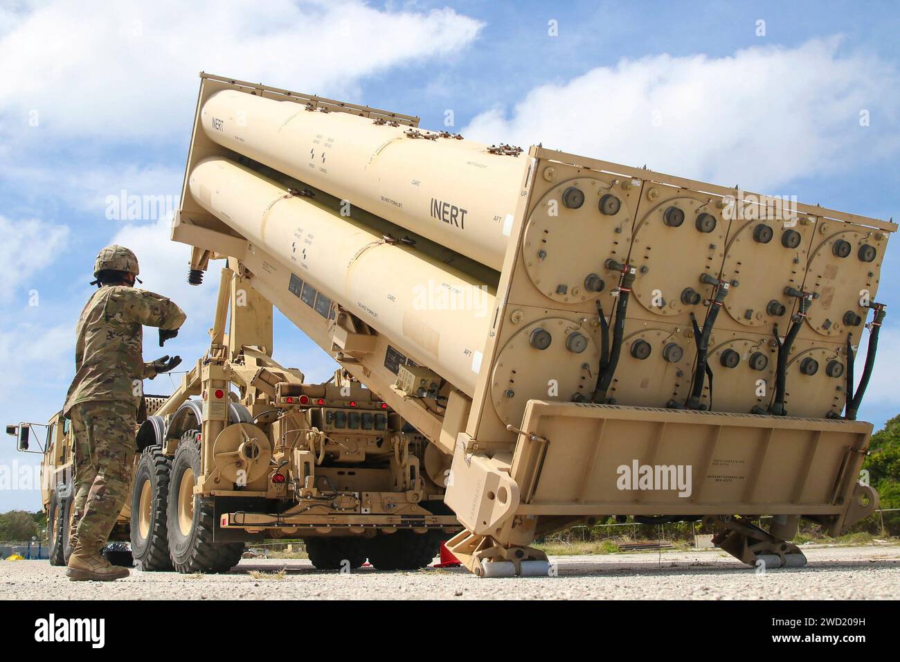 The Terminal High Altitude Area Defense (THAAD) system. Stock Photo