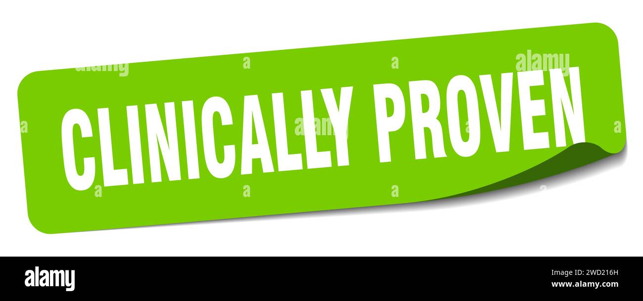 clinically proven sticker. clinically proven rectangular label isolated on white background Stock Vector