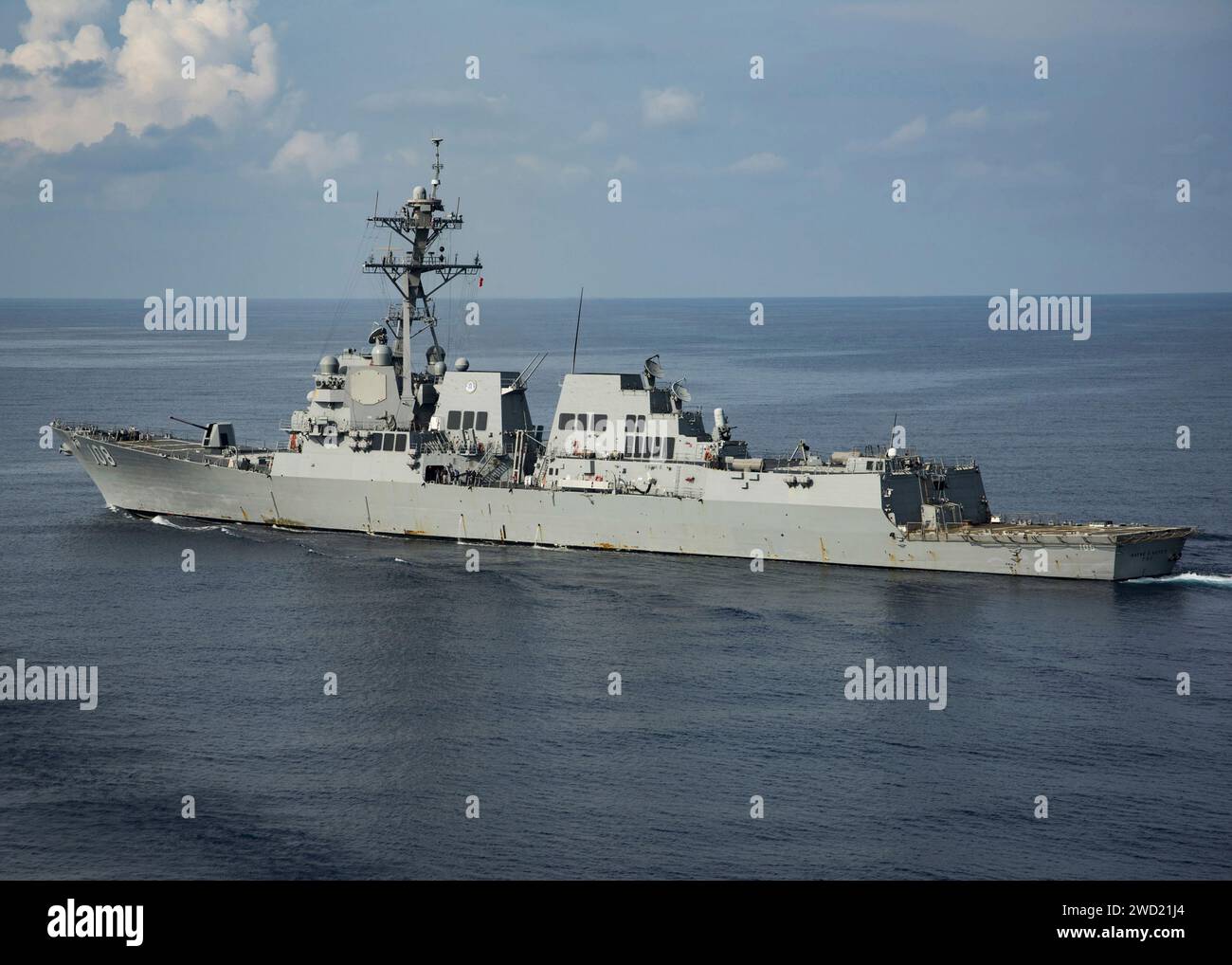 USS Wayne E. Meyer guided missile destroyer of the U.S. Navy. Stock Photo