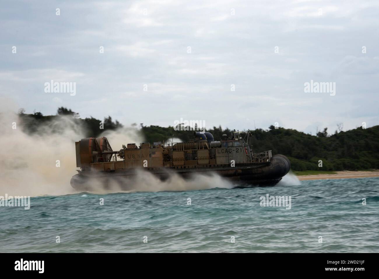 A landing craft air cushion at high speed across the water Stock Photo ...