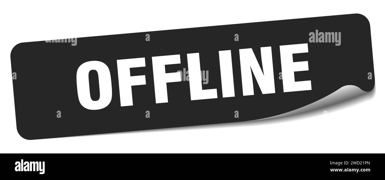 offline sticker. offline rectangular label isolated on white background ...
