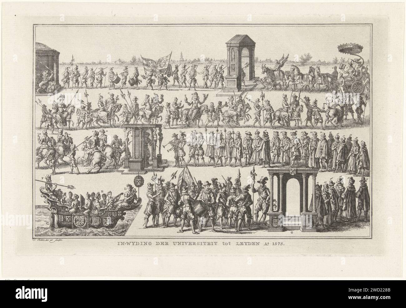 Procession at the initiation of the University of Leiden, 1575, Simon ...