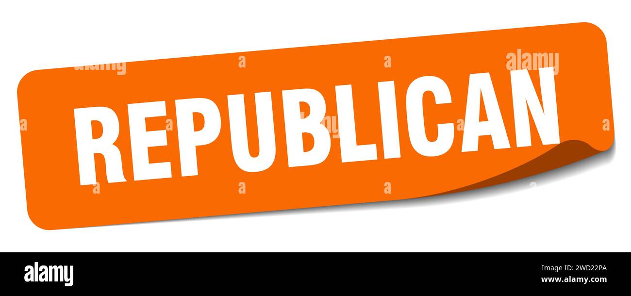 Republcian Sticker republican sticker. republican rectangular label isolated on white ...