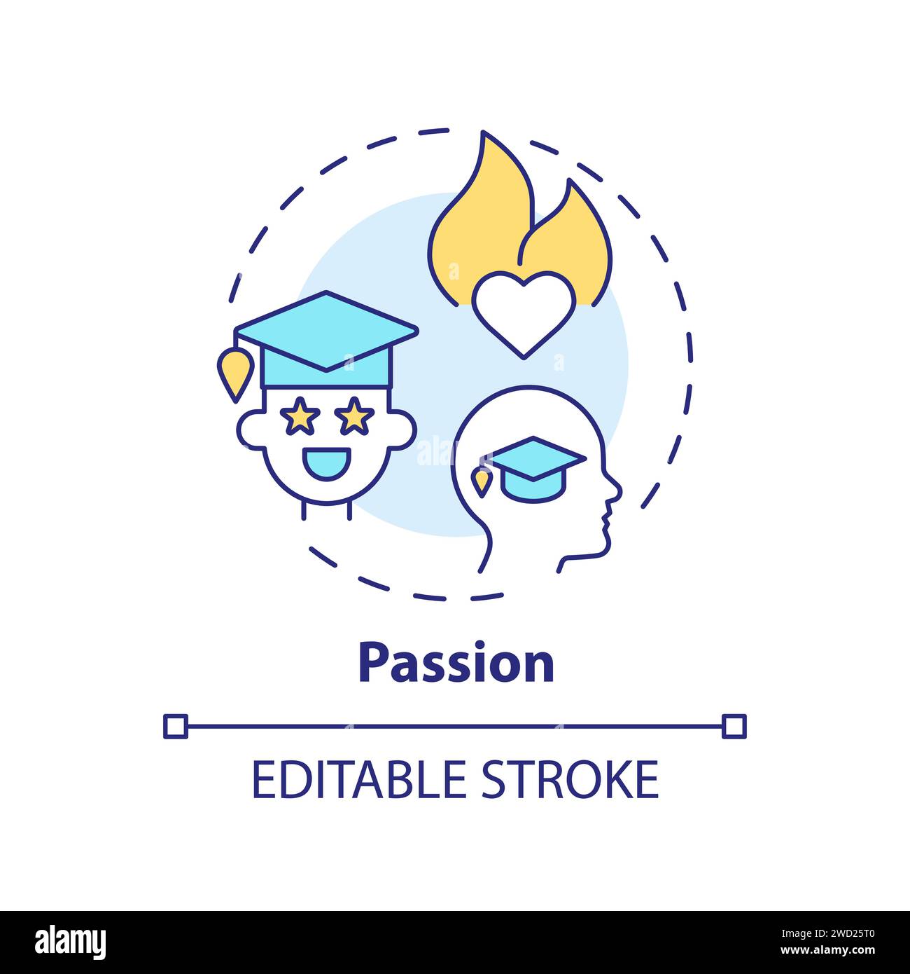 Thin line simple colorful passion icon concept Stock Vector