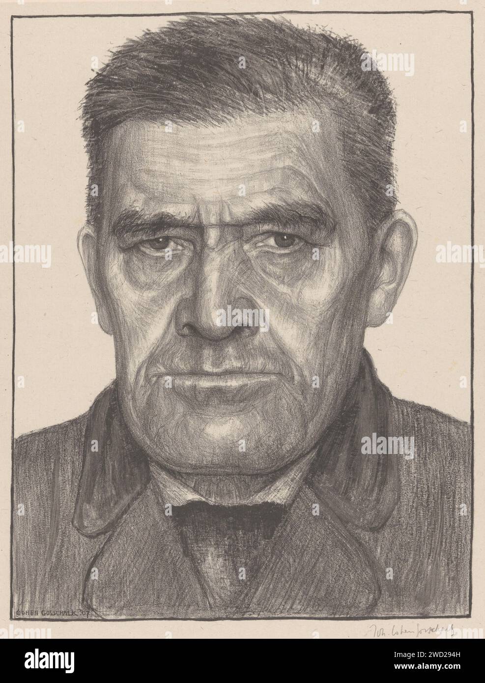 Portrait of an unknown man, Johan Henri Gustaaf Cohen Gosschalk, 1907