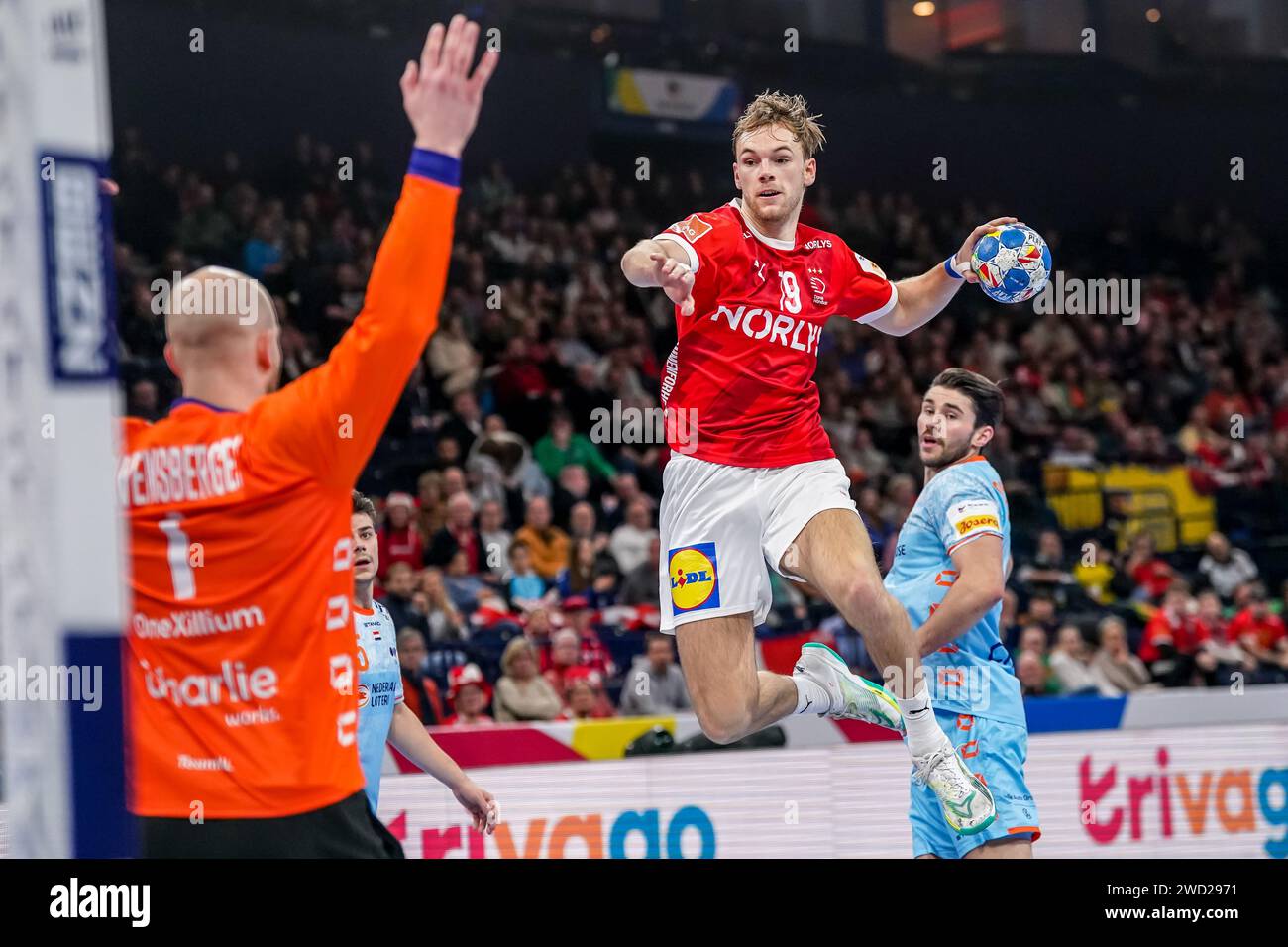 Hamburg, Germany, January 17, 2024, Mathias Gidsel of Denmark during