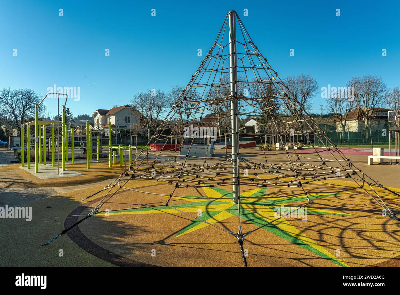 Games and fitness area dedicated to the inhabitants of the French town of Saint-Quentin-Fallavier. Saint-Quentin-Fallavier, Isère department, France Stock Photo
