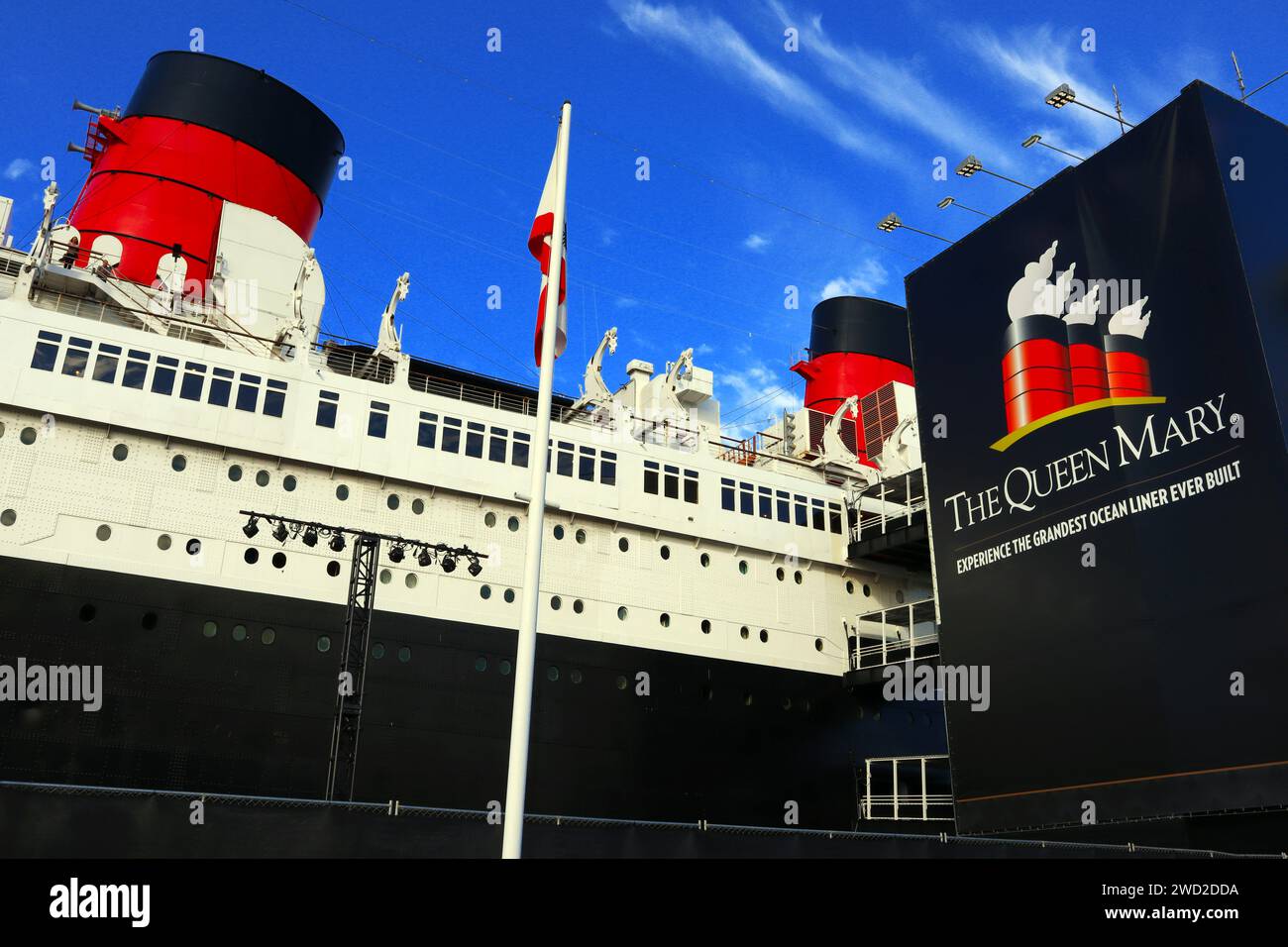 Long Beach, California Queen Mary Ship. Retired British ocean liner
