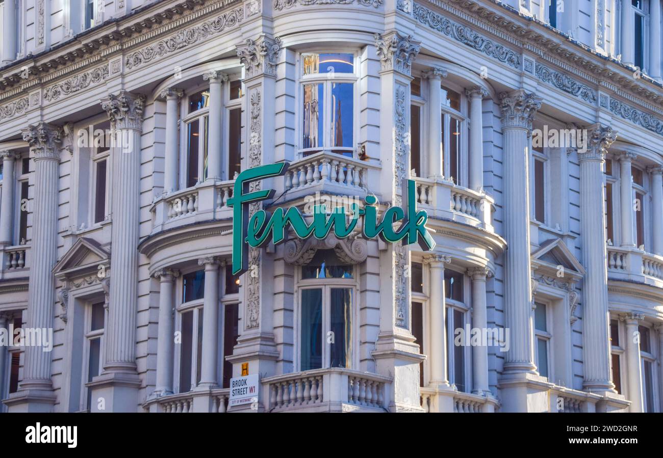 London, UK. 18th Jan, 2024. General view of Fenwick in New Bond Street