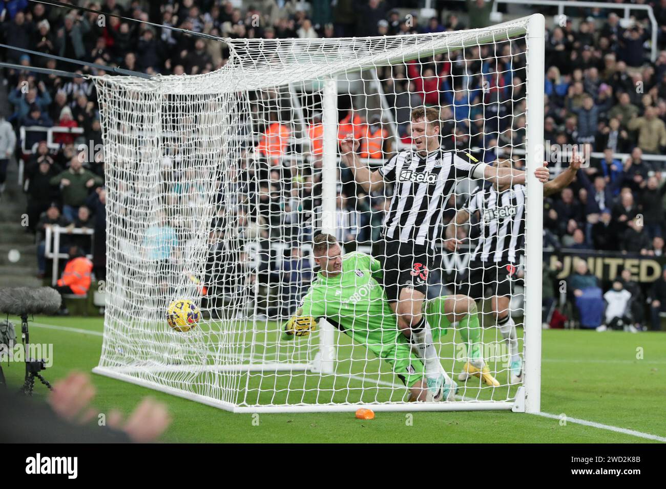 Dan Burn of Newcastle United scores a goal to make it 30 Newcastle