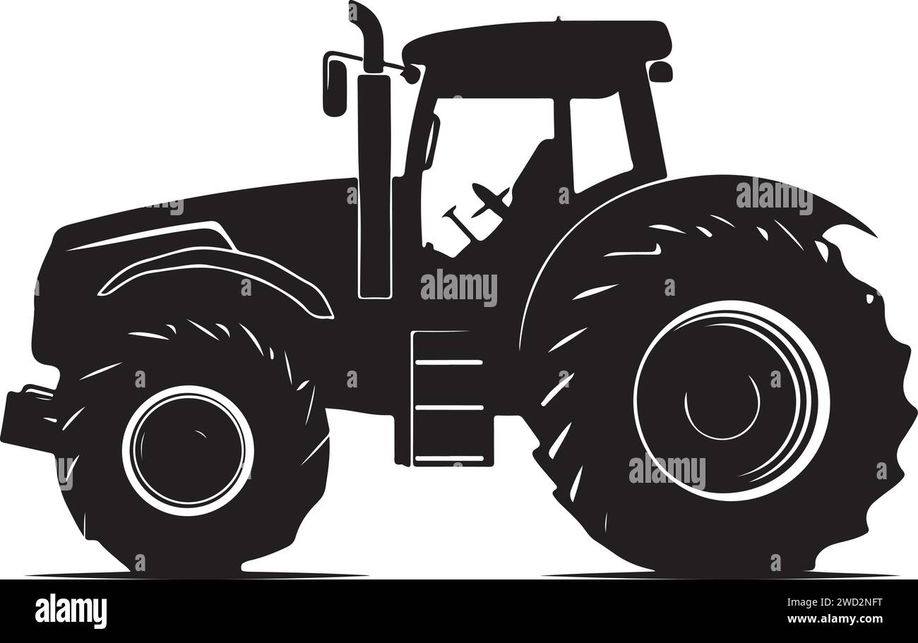 Tractor silhouette vector Illustration Stock Vector Image & Art Alamy
