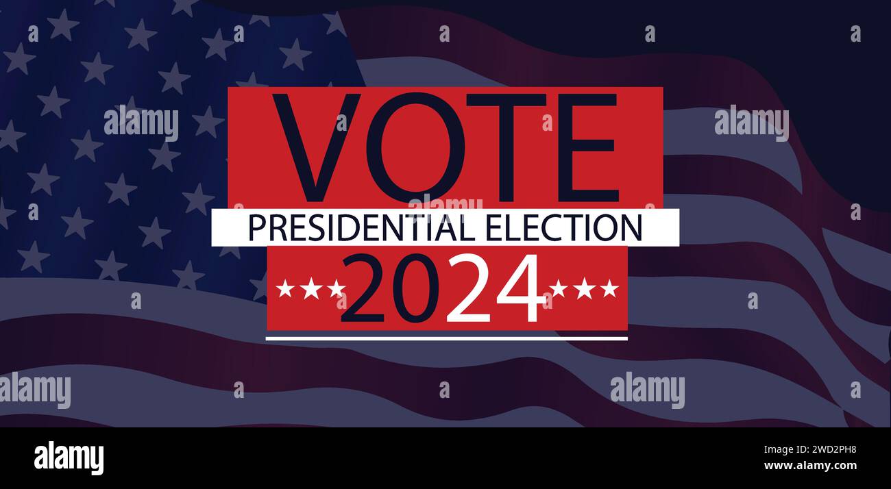 Vote Presidential Election 2024 Usa Text Illustration Design 2WD2PH8 