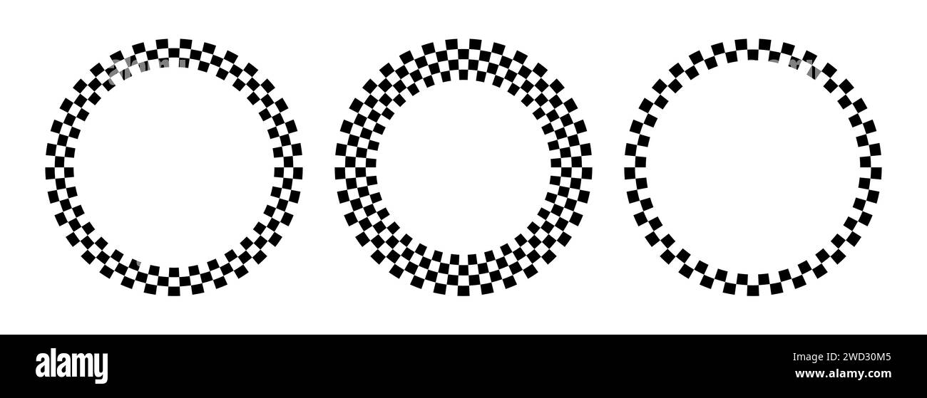 Circle checker frames. Round chess borders. Design for text for start ...
