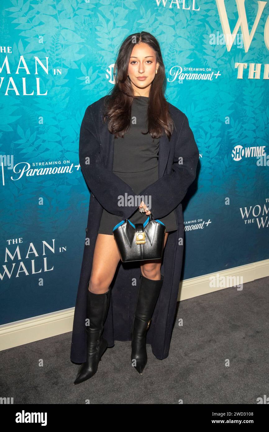 New York, United States. 17th Jan, 2024. Eden Masliah is attending 'The Woman in the Wall' premiere event at Metrograph in New York City, USA, on January 17, 2024. (Photo by Thenews2/NurPhoto) Credit: NurPhoto SRL/Alamy Live News Stock Photo