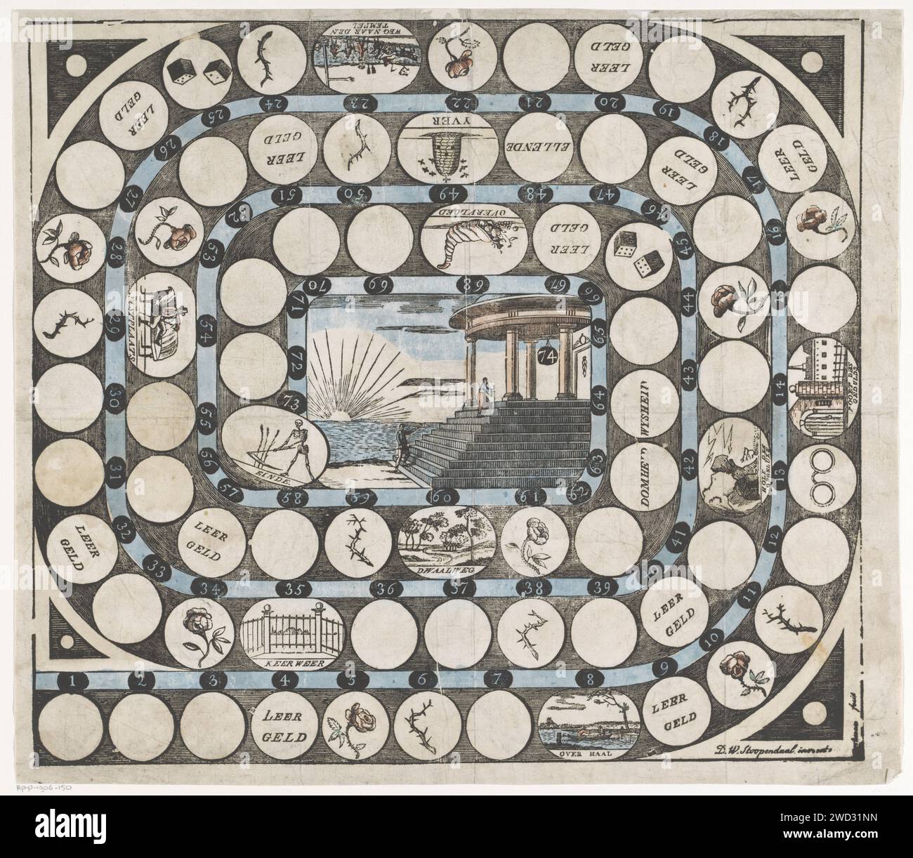 Ganzenbord, Jan Oortman (Sr.), After Daniel Willem Stoopendaal, 1763 ...